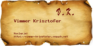 Vimmer Krisztofer névjegykártya